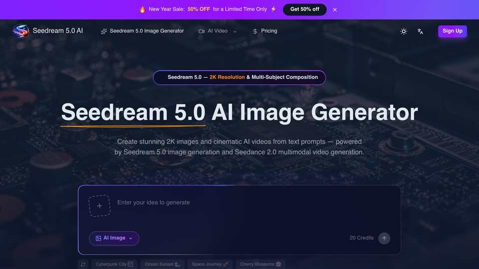 Screenshot of Seedream 5.0