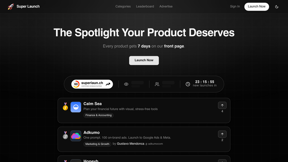Screenshot of Super Launch