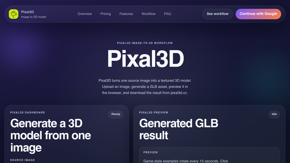 Screenshot of Pixal3D