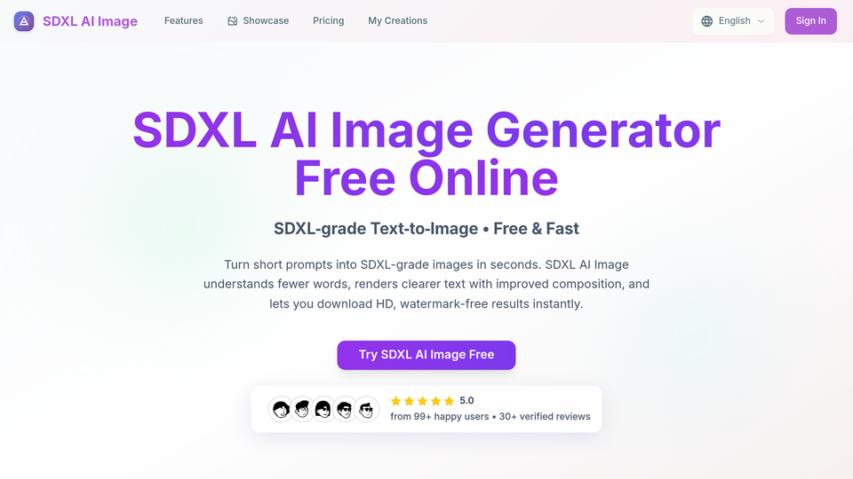Screenshot of SDXL AI