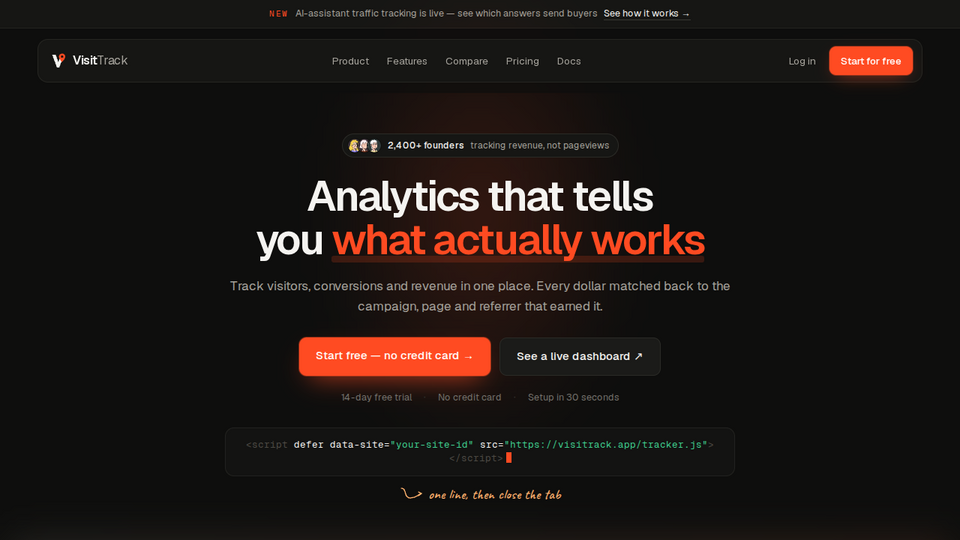 Screenshot of VisitTrack