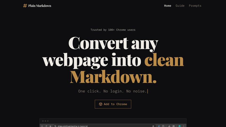 Screenshot of PlainMarkdown