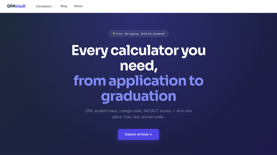 Screenshot of GPA Vault