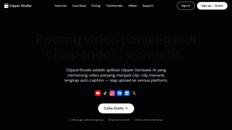 Screenshot of ClipperStudio