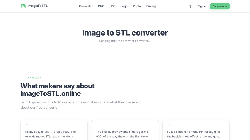 Screenshot of ImageToSTL