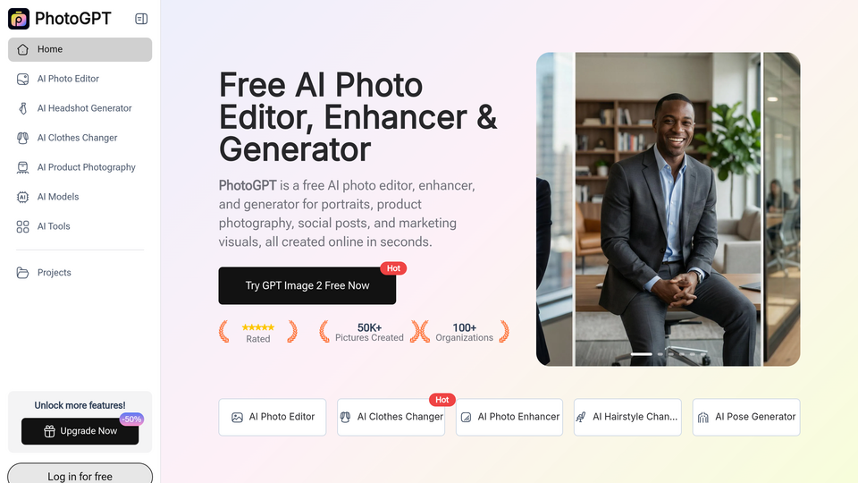 Screenshot of PhotoGPT