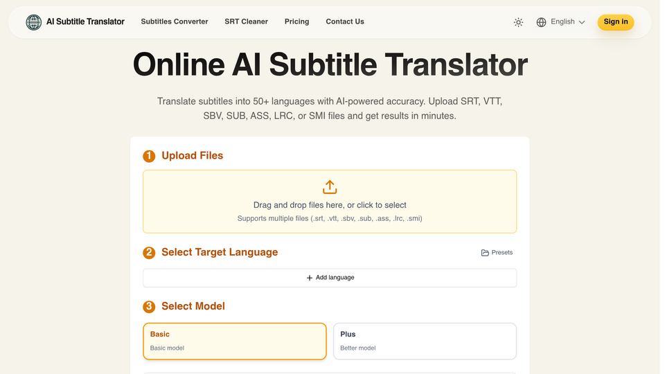 Screenshot of AI Subtitle Translator