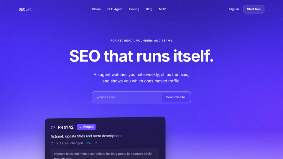 Screenshot of SEOLint