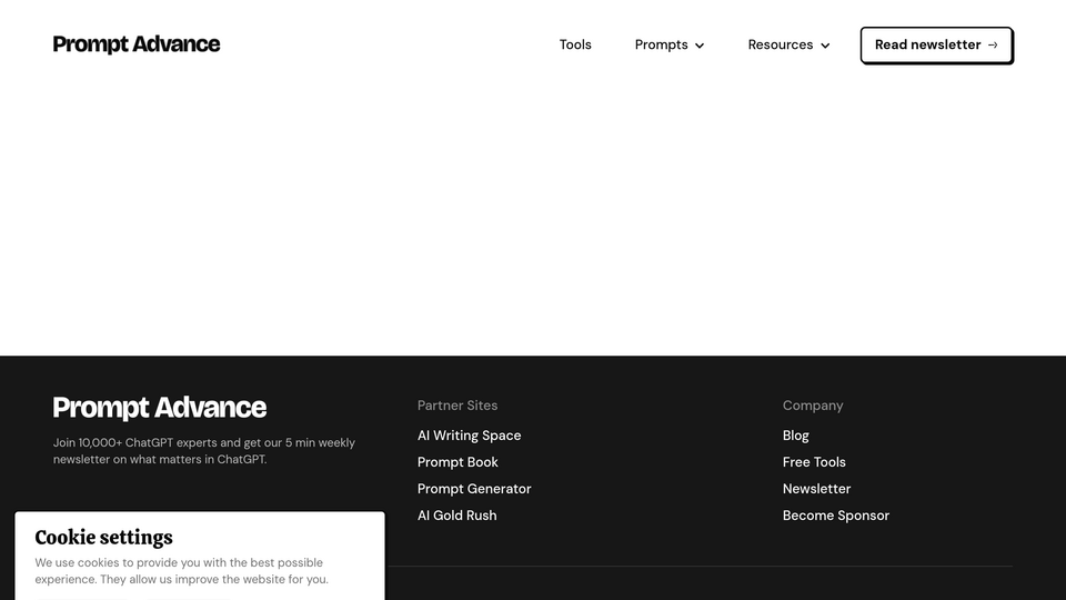Screenshot of Prompt Advance