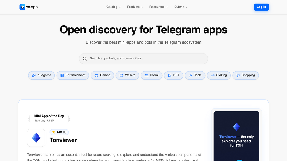 Screenshot of TG.app