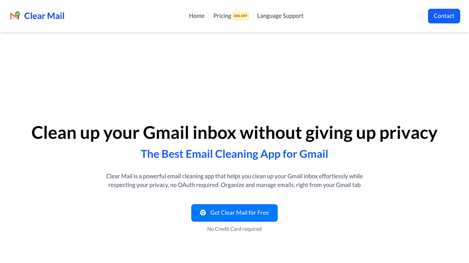 Screenshot of Clear Mail for Gmail