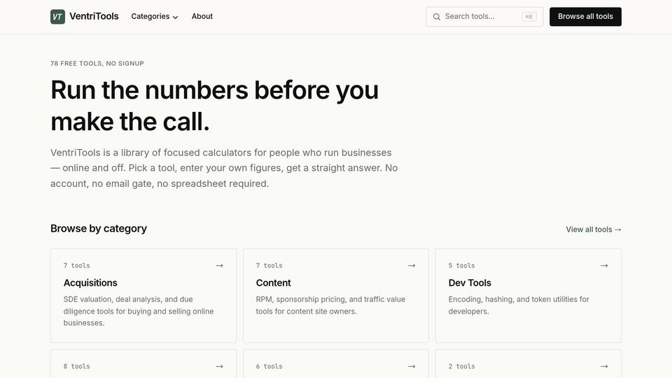 Screenshot of VentriTools