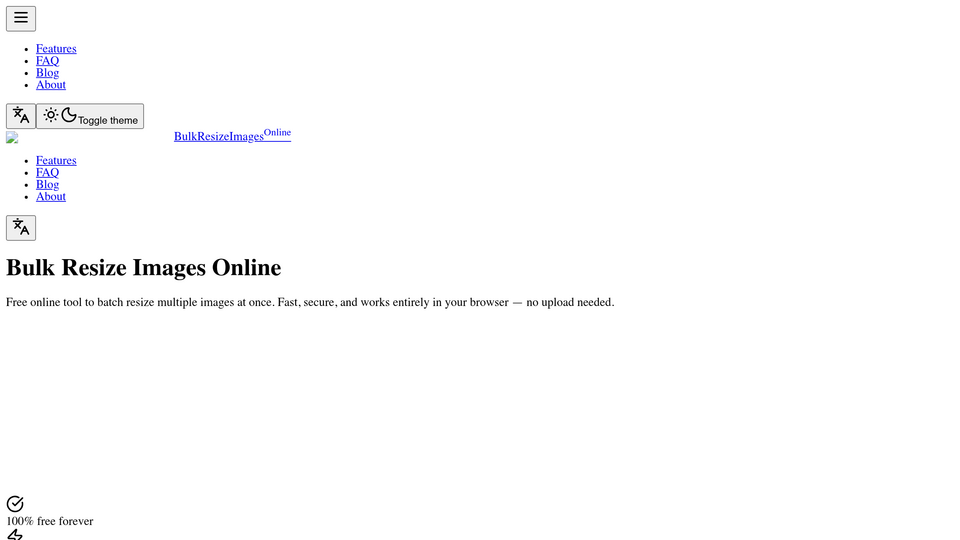 Screenshot of BulkResizeImages.online