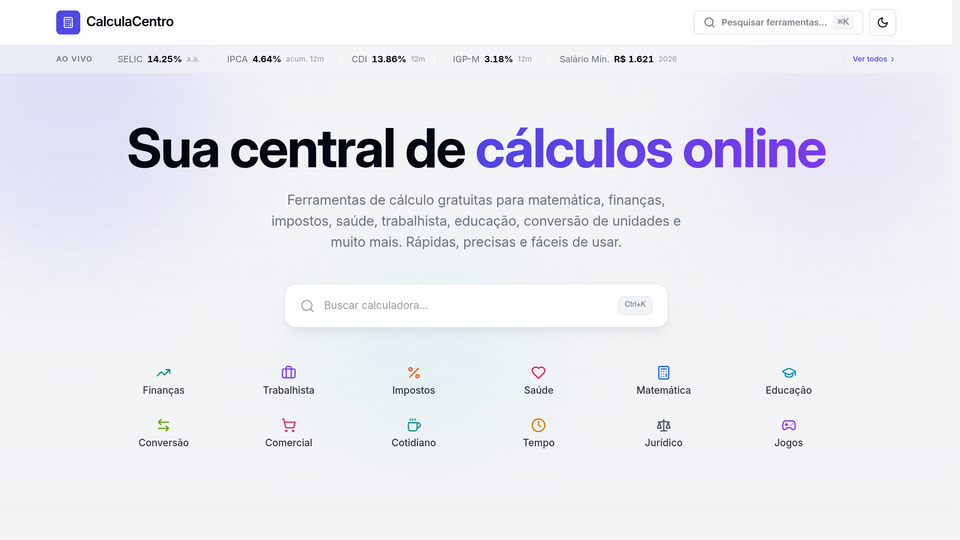 Screenshot of CalculaCentro
