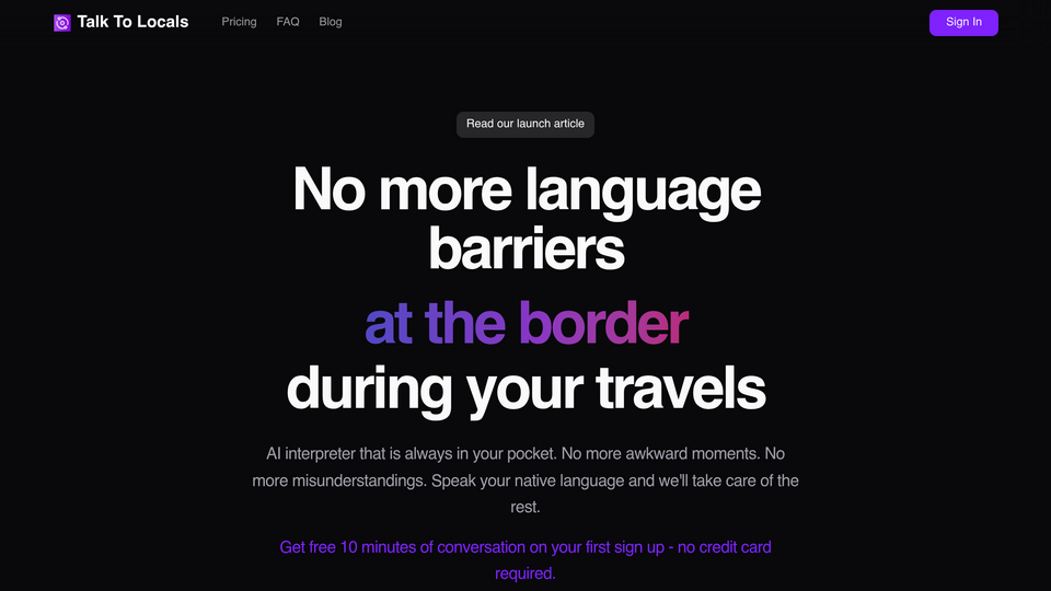 Screenshot of Talk To Locals