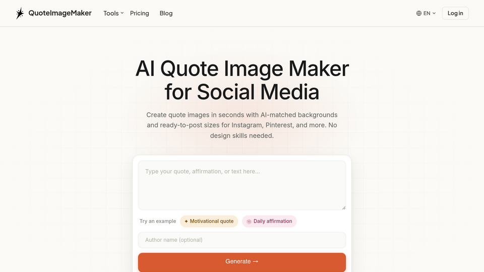 Screenshot of Quote Image Maker