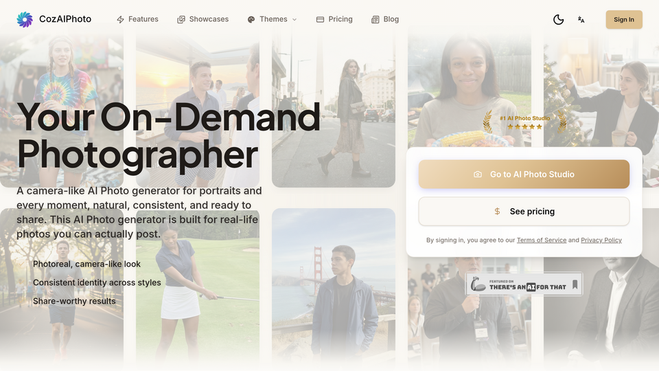 Screenshot of CozAIPhoto