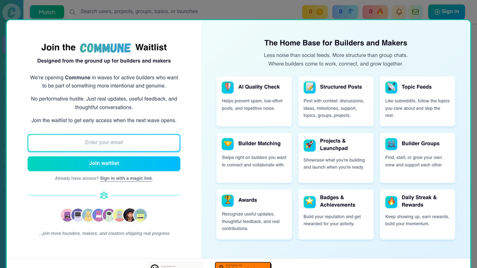 Screenshot of Commune