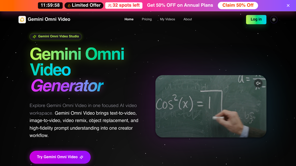 Screenshot of Gemini Omni Video