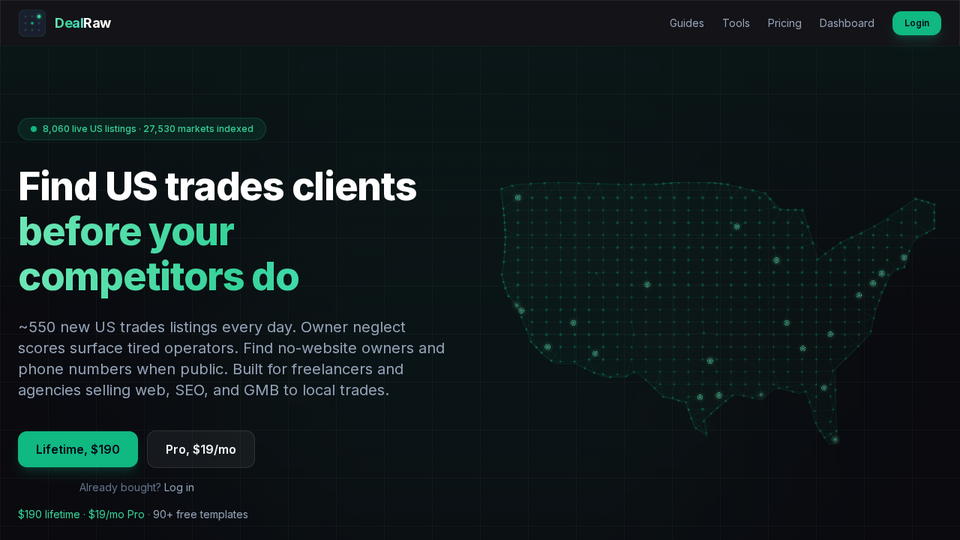 Screenshot of DealRaw.com