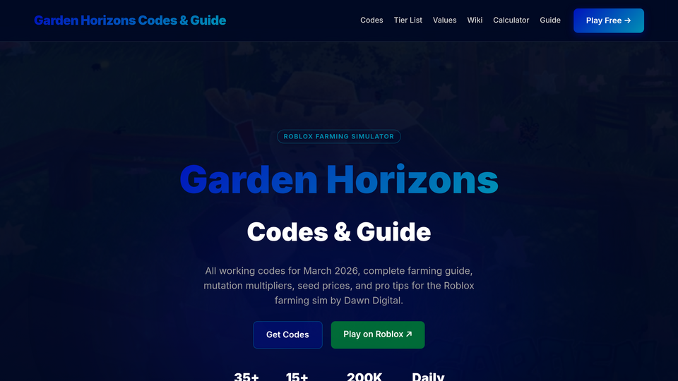 Screenshot of GetGardenHorizons