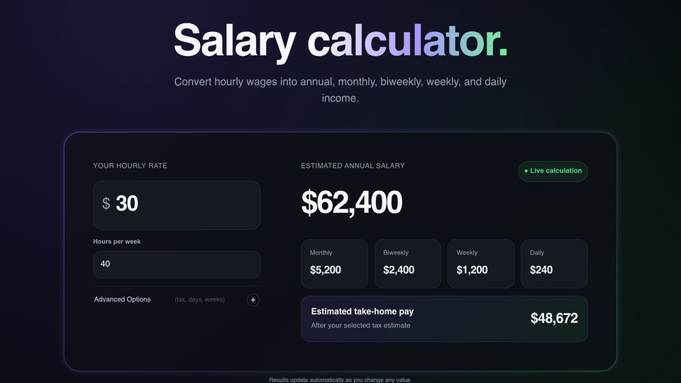 Screenshot of SalaryHow