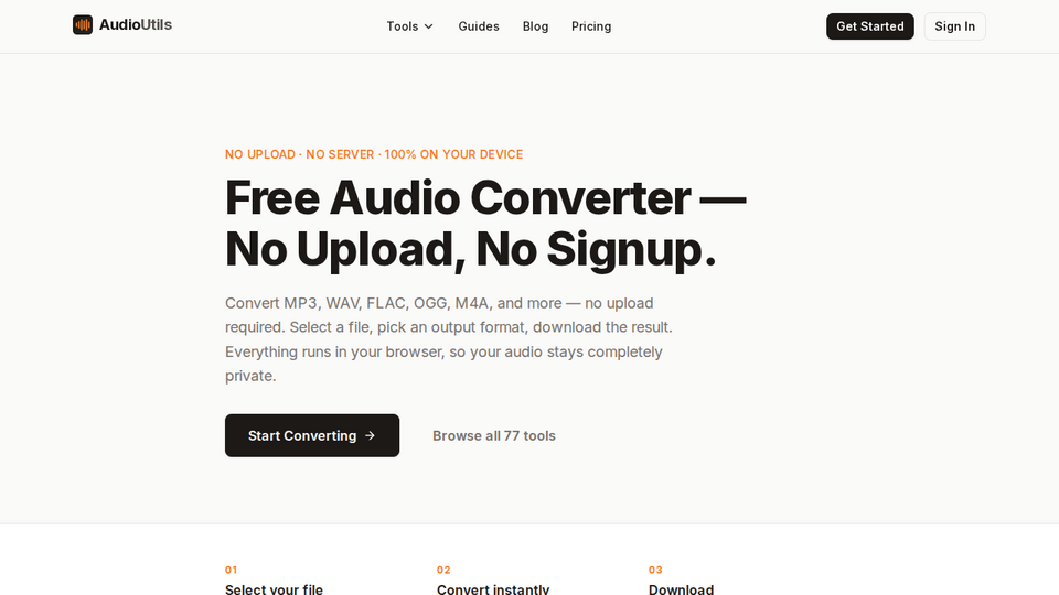 Screenshot of AudioUtils