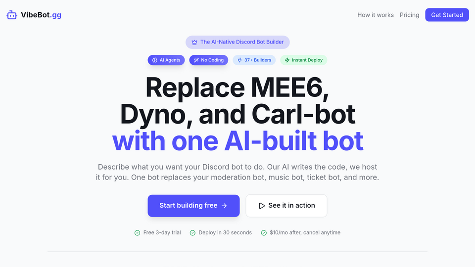 Screenshot of VibeBot