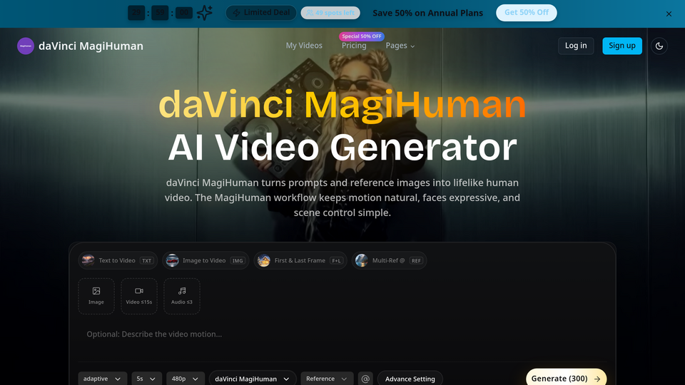 Screenshot of MagiHuman