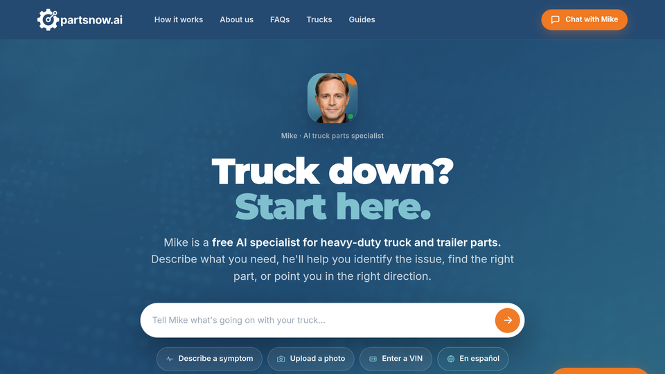 Screenshot of PartsNow.ai