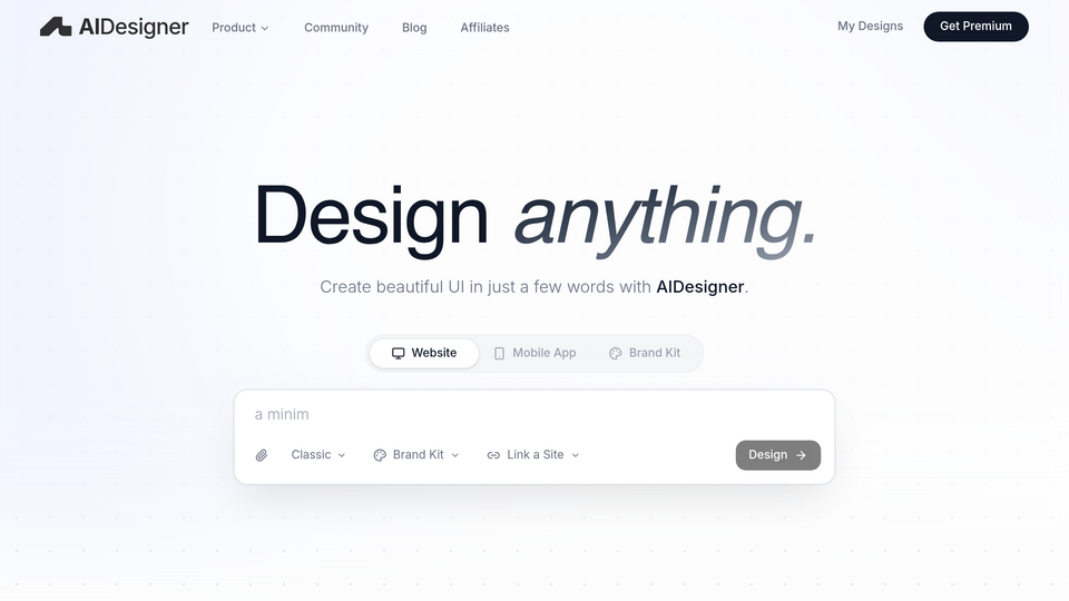 Screenshot of AI Designer