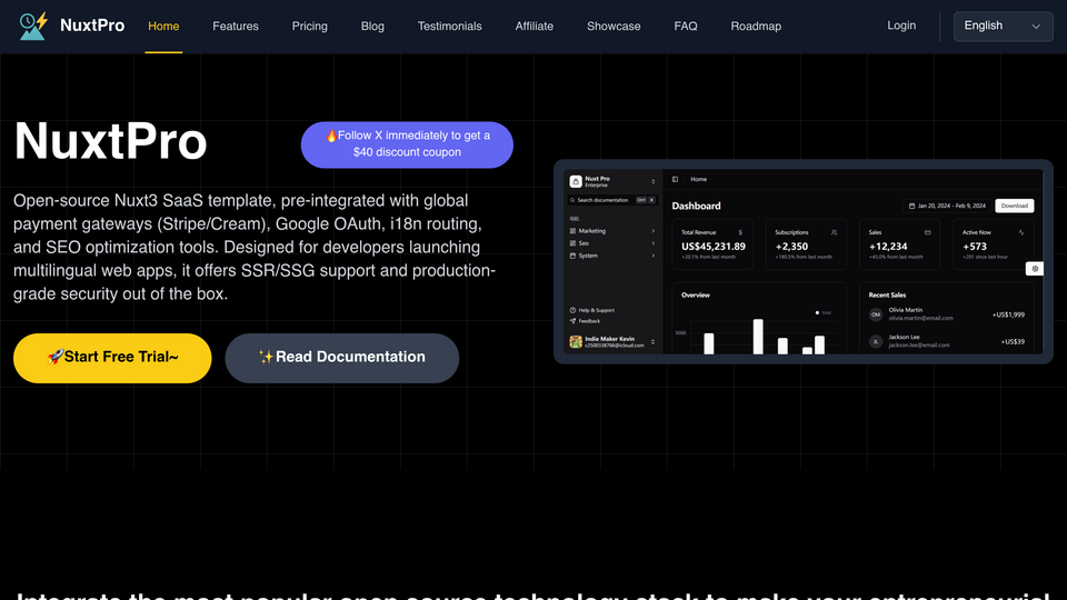 Screenshot of NuxtPro