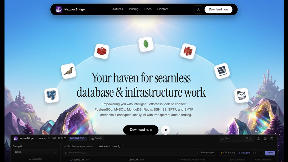 Screenshot of Nexoxa Bridge