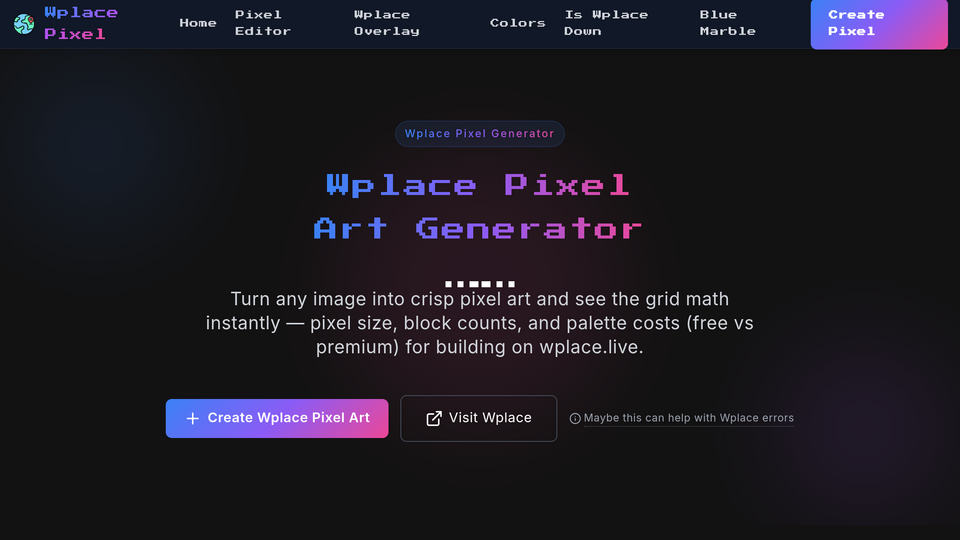 Screenshot of Wplace Pixel Tool