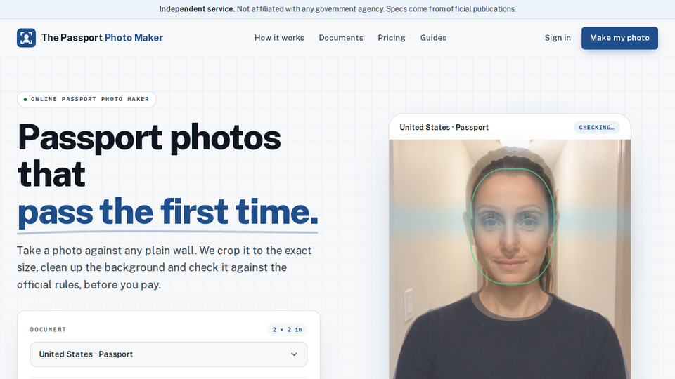 Screenshot of The Passport Photo Maker