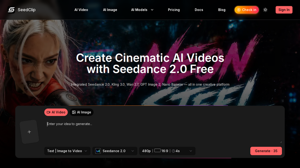 Screenshot of SeedClip