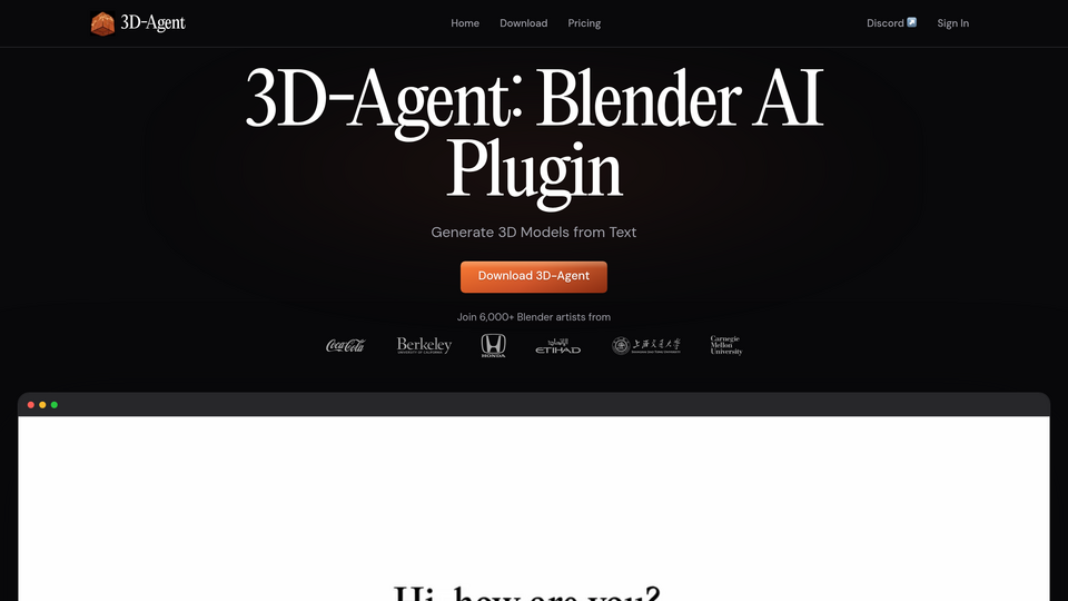 Screenshot of 3D-Agent
