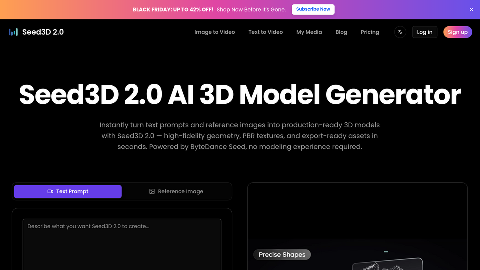 Screenshot of Seed3D 2.0