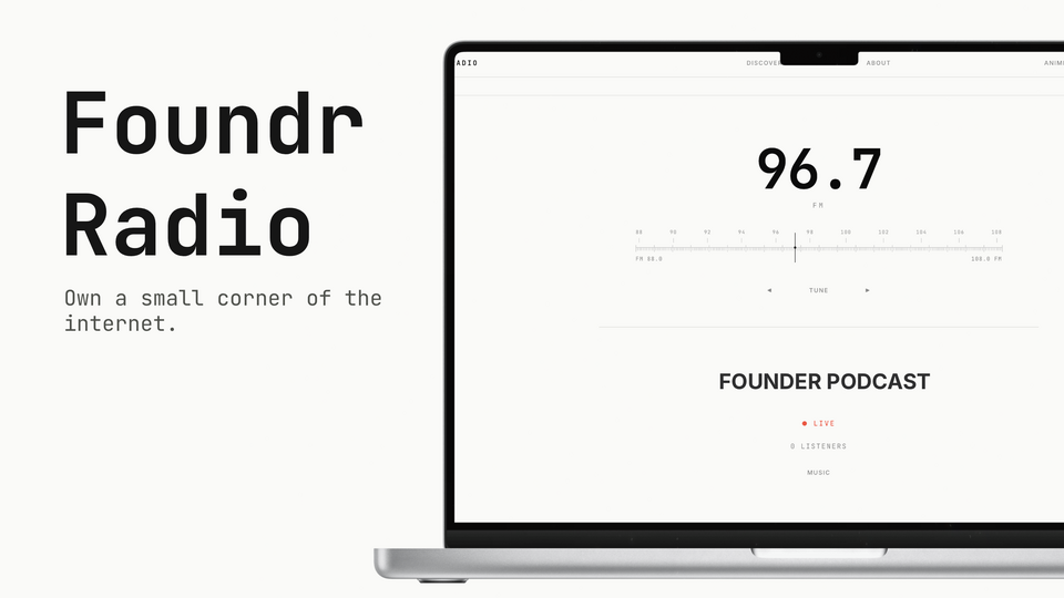 Screenshot of FoundrRadio
