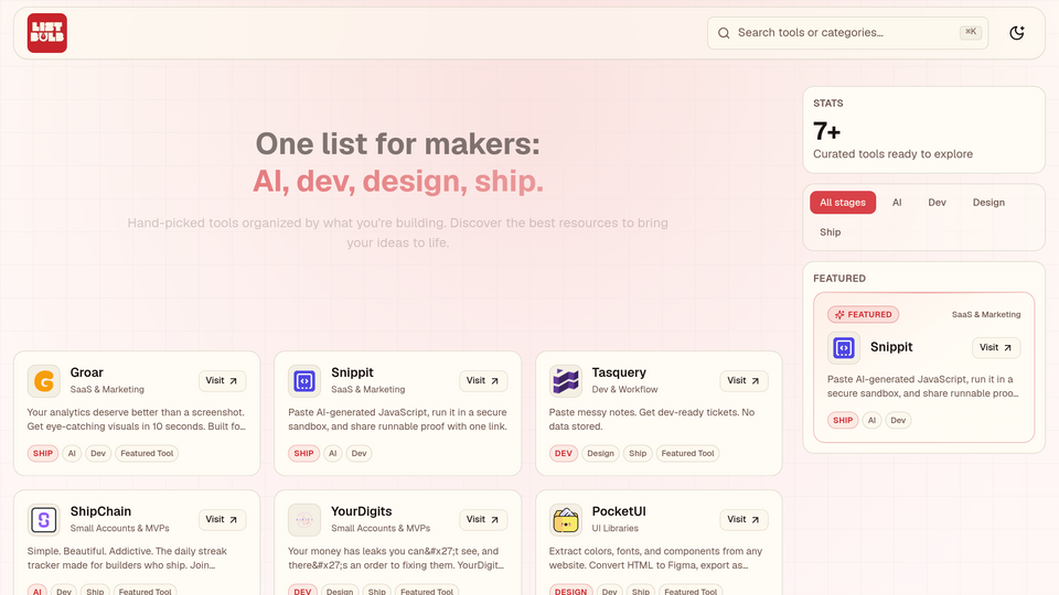 Screenshot of List Bulb