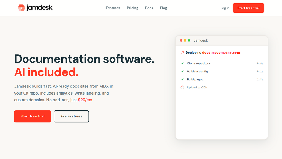 Screenshot of Jamdesk