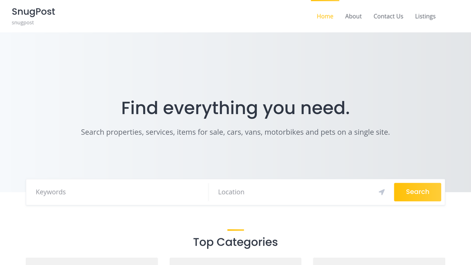 Screenshot of SnugPost