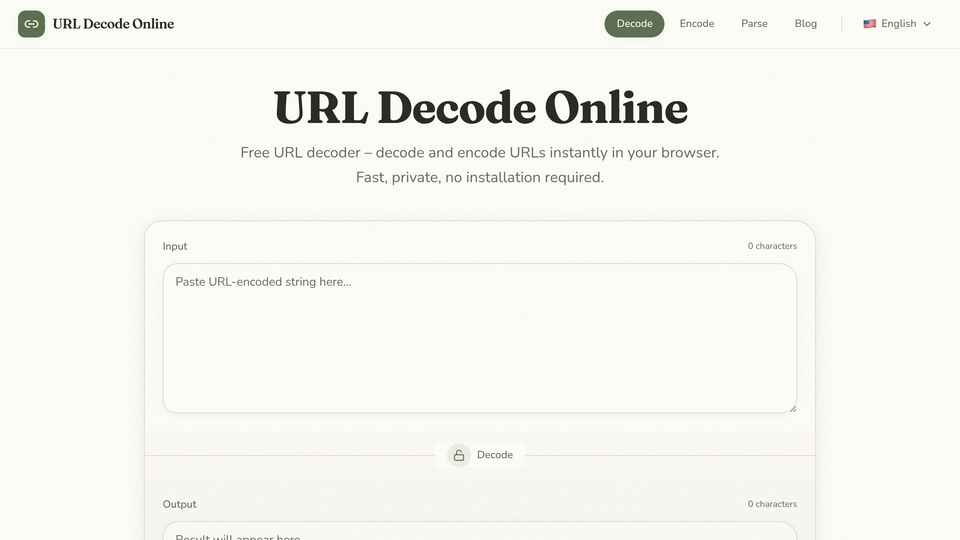 Screenshot of URL Decode Online
