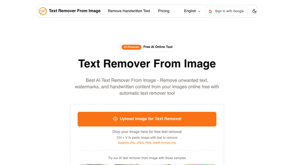 Screenshot of Text Remover From Image