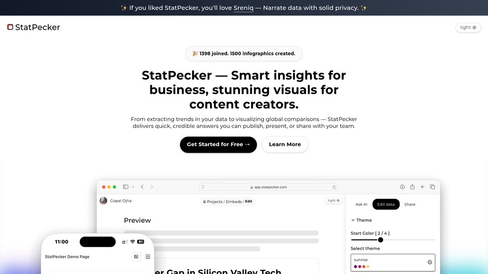 Screenshot of StatPecker