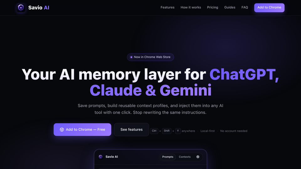 Screenshot of Savio AI