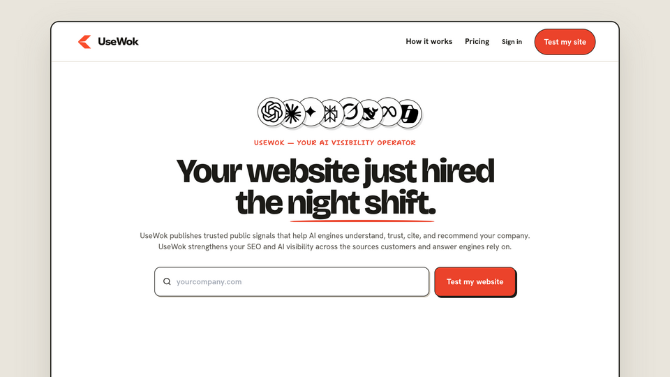 Screenshot of UseWok