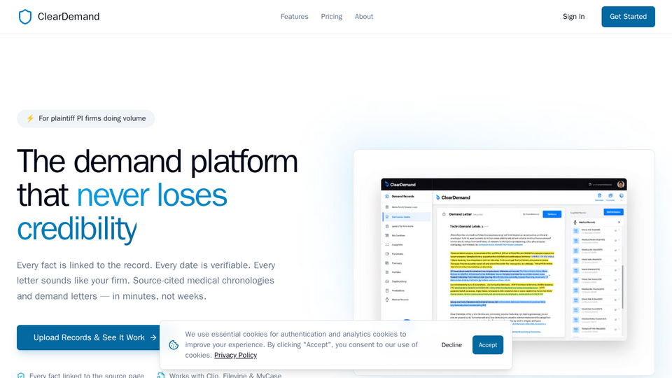 Screenshot of ClearDemand.io