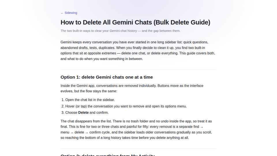 Screenshot of Bulk Delete for Gemini