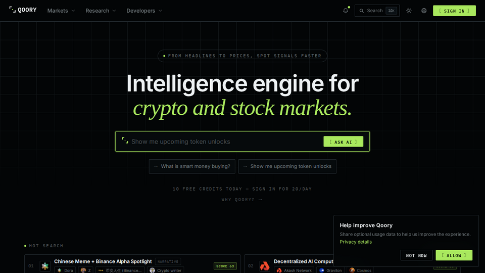 Screenshot of Qoory